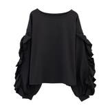 チャコール | フリルスリーブカットソー コットン100％ 綿100％ | aquagarage