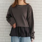 チャコール | バルーンレイヤードトップス 春  秋  冬 M | aquagarage