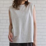 オートミール | バックデザインノースリーブカットソー 春 夏 ロンT チュニック ノースリーブ | aquagarage