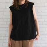 ブラック | バックデザインノースリーブカットソー 春 夏 ロンT チュニック ノースリーブ | aquagarage