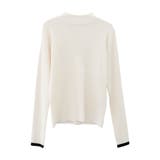 アイボリー | ボトルネックリブニットトップス 春 秋 冬 M レディース | aquagarage