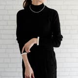 ブラック | ボトルネックリブニットトップス 春 秋 冬 M レディース | aquagarage