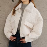 アイボリー | ハートキルトファーカラーショートブルゾン 秋 冬 M | aquagarage