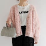 ピンク | フェザーニットカーディガン 秋 冬 M レディース | aquagarage