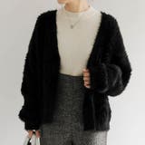 ブラック | フェザーニットカーディガン 秋 冬 M レディース | aquagarage