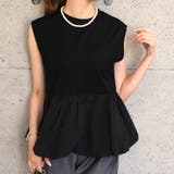 ブラック | バルーンペプラムフレンチトップス レディース 春 夏 秋 M | aquagarage