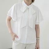 オフホワイト | フリル袖ボウタイブラウス トップス ブラウス 半袖 レディース | aquagarage