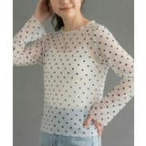 キャミ付きドットメローシアーブラウス春 夏 秋 M | aquagarage | 詳細画像10 