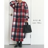 一枚でもレイヤードにも使いやすいチェックシャツワンピース | aquagarage | 詳細画像17