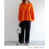 胸元のピンタックが特徴的なキーネックブラウス | aquagarage | 詳細画像10 