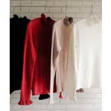 ネック袖口フリルニットトップス 春 秋 冬 M L レディース | aquagarage | 詳細画像2