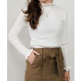 ネック袖口フリルニットトップス 春 秋 冬 M L レディース | aquagarage | 詳細画像4