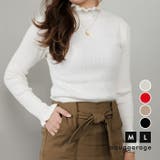 ネック袖口フリルニットトップス 春 秋 冬 M L レディース | aquagarage | 詳細画像1