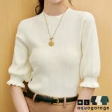 変わり編み五分袖ニット レディース 春 夏 秋 M L 半袖 5分袖 | aquagarage | 詳細画像1