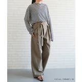 ウエストリボンアシンメトリータックパンツレディース 春 夏 秋 M L | aquagarage | 詳細画像10