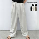 ウエストリボンアシンメトリータックパンツレディース 春 夏 秋 M L | aquagarage | 詳細画像1