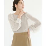 立体感のある袖が女性らしい抜け感を演出!バルーンスリーブシアーブラウス | aquagarage | 詳細画像13