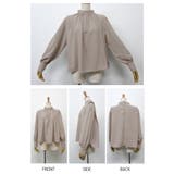 胸元のギャザーと肩のデザインが目を惹く！ショルダータックブラウス オフィスカジュ… | aquagarage | 詳細画像15 