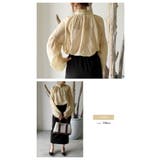 上品な透け感が魅力のシアーフリルスタンドカラーブラウス | aquagarage | 詳細画像18