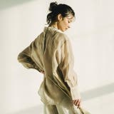 品ある艶と透け感が大人可愛い!ボリュームスリーブシアーブラウス シアーシャツ | aquagarage | 詳細画像2
