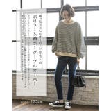 ゆったりとしたオーバーシルエットのボリューム袖ボーダープルオーバー | aquagarage | 詳細画像4 
