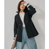 ノーカラーウエストシェイプペプラムジャケット 春 秋 M | aquagarage | 詳細画像5 