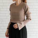 袖口の配色デザインがポイントのリブニット | aquagarage | 詳細画像2