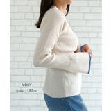 袖口の配色デザインがポイントのリブニット | aquagarage | 詳細画像11