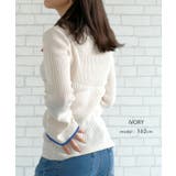 袖口の配色デザインがポイントのリブニット | aquagarage | 詳細画像12