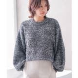 ラメフェザーハイネックショート丈ニットトップス | aquagarage | 詳細画像3