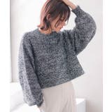 ラメフェザーハイネックショート丈ニットトップス | aquagarage | 詳細画像4