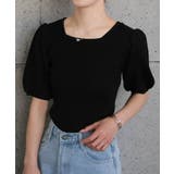 前後2wayパフスリーブニットトップス レディース 春 夏 M L 半袖 | aquagarage | 詳細画像14