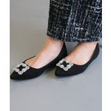 エレガントなビジューがポイントのフラットパンプス | aquagarage | 詳細画像4 