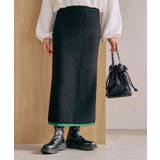 裾バイカラーリブニット裏起毛ナロースカート レディース 秋 冬 | aquagarage | 詳細画像3