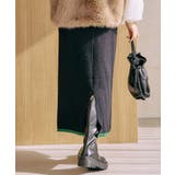 裾バイカラーリブニット裏起毛ナロースカート レディース 秋 冬 | aquagarage | 詳細画像4