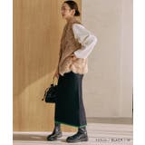 裾バイカラーリブニット裏起毛ナロースカート レディース 秋 冬 | aquagarage | 詳細画像5