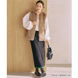 裾バイカラーリブニット裏起毛ナロースカート レディース 秋 冬 | aquagarage | 詳細画像6