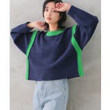 バイカラーラインニットトップス レディース 秋 冬 | aquagarage | 詳細画像3