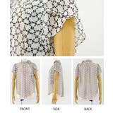 高級感ある総柄シアーネックリボンブラウス | aquagarage | 詳細画像11