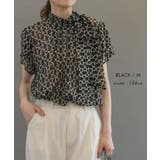 高級感ある総柄シアーネックリボンブラウス | aquagarage | 詳細画像12