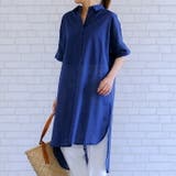 心地よいリネンの風合いが夏らしさたっぷり!5分袖シャツチュニック | aquagarage | 詳細画像2