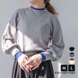 レイヤード風リブニットトップス春 秋 冬 M L | aquagarage | 詳細画像1 