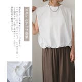 異素材フレンチスリーブトップス Tシャツ レディース | aquagarage | 詳細画像4