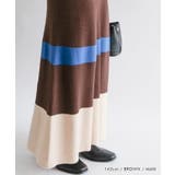 Aライン配色ニットワンピース レディース 秋 冬 | aquagarage | 詳細画像9 