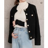 ループ編み金ボタンニットジャケット 秋 冬 M  レディース | aquagarage | 詳細画像14 