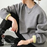 袖の折り返しで配色を楽しむニットトップス | aquagarage | 詳細画像1