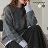 配色ラインが映える厚手ハイネックニット | aquagarage | 詳細画像1 
