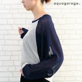 程よい肌見せで抜け感を演出!ラグランスリーブバイカラーシアーニット | aquagarage | 詳細画像1