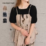 英字柄ペプラムキャミソール レディース 春 夏 秋 M | aquagarage | 詳細画像1