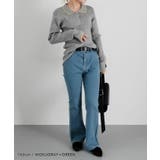 襟付きリブニットバイカラーカーディガン 春  秋 冬 M レディース | aquagarage | 詳細画像11 